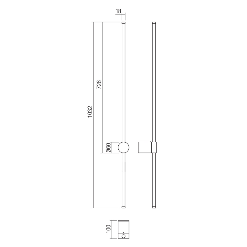 Redo 01-3125 - LED väggbelysning TABOO LED/11W/230V svart