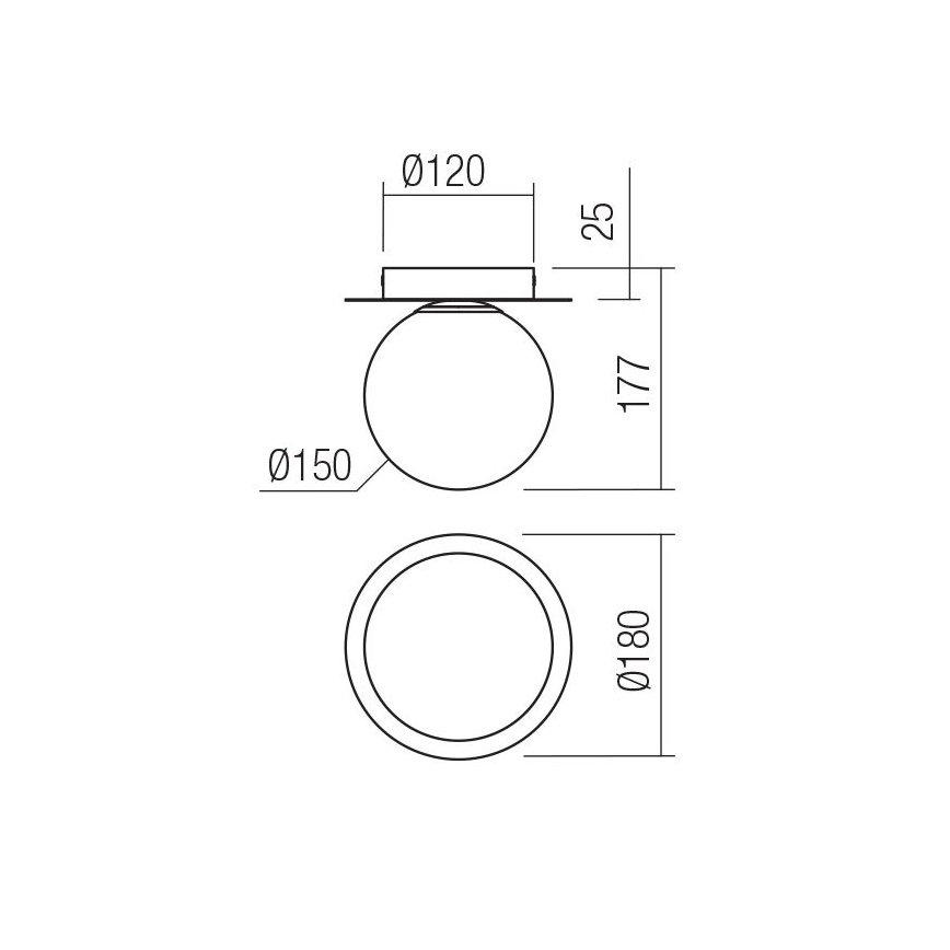 Redo 01-3129 - Taklampa HAIKU 1xE14/28W/230V diameter 18 cm svart
