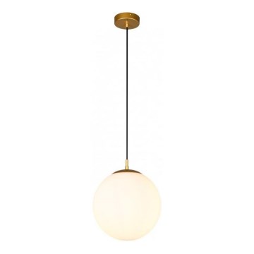 Redo 01-3153 - Ljuskrona med textilsladd BOWLING 1xE27/42W/230V guld