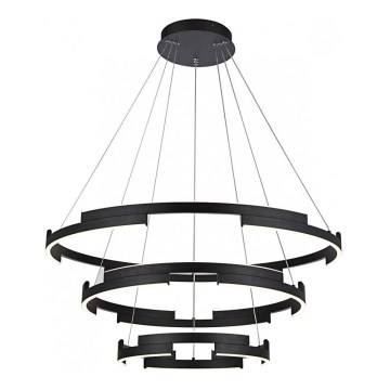 Redo 01-3182 - LED ljusreglerad ljuskrona på textilsladd CASTLE LED/80W/230V svart