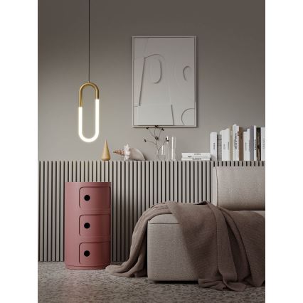 Redo 01-3183 - LED ljusreglerad ljuskrona på textilsladd LATIUM LED/9W/230V mässing