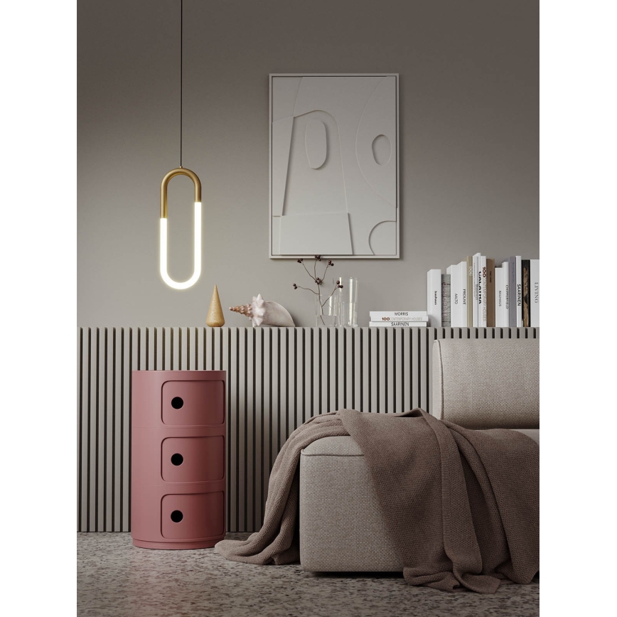 Redo 01-3183 - LED ljusreglerad ljuskrona på textilsladd LATIUM LED/9W/230V mässing