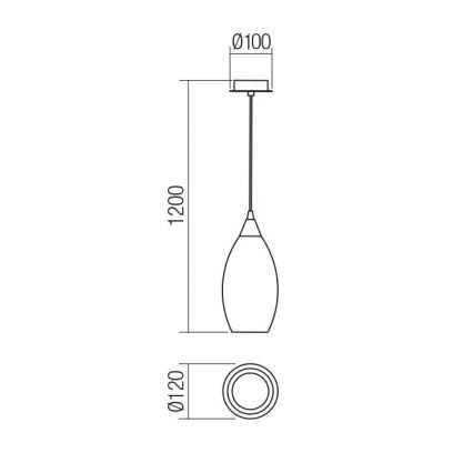 Redo 01-3189 - Ljuskrona med textilsladd TANNER 1xE14/28W/230V diameter 12 cm