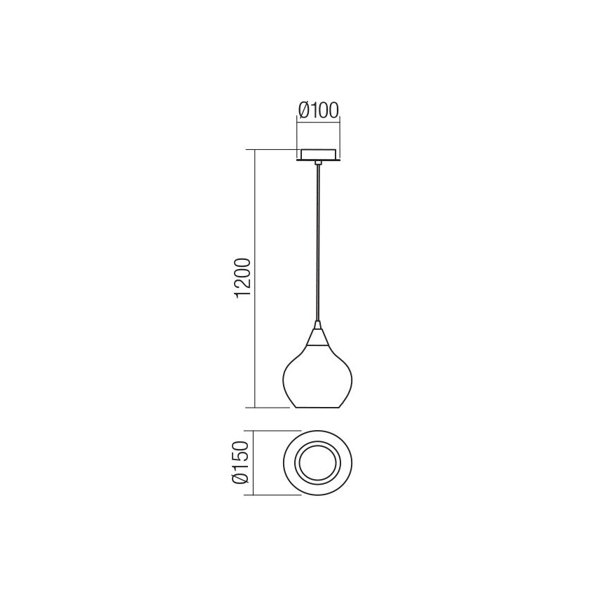 Redo 01-3190 - Ljuskrona med textilsladd TANNER 1xE14/28W/230V diameter 15 cm