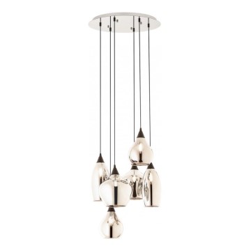Redo 01-3194 - Ljuskrona med textilsladd TANNER 6xE14/28W/230V diameter 47,2 cm