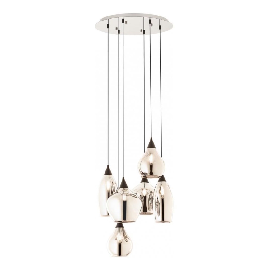Redo 01-3194 - Ljuskrona med textilsladd TANNER 6xE14/28W/230V diameter 47,2 cm