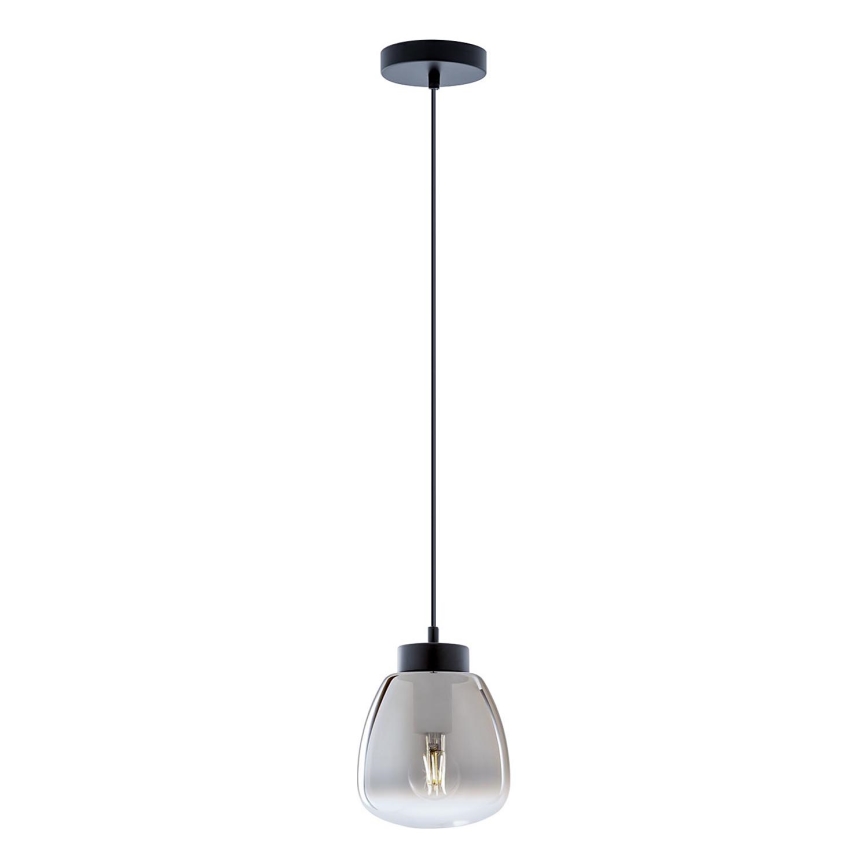 Redo 01-3196 - Ljuskrona med textilsladd LUKE 1xE27/42W/230V diameter 17 cm svart