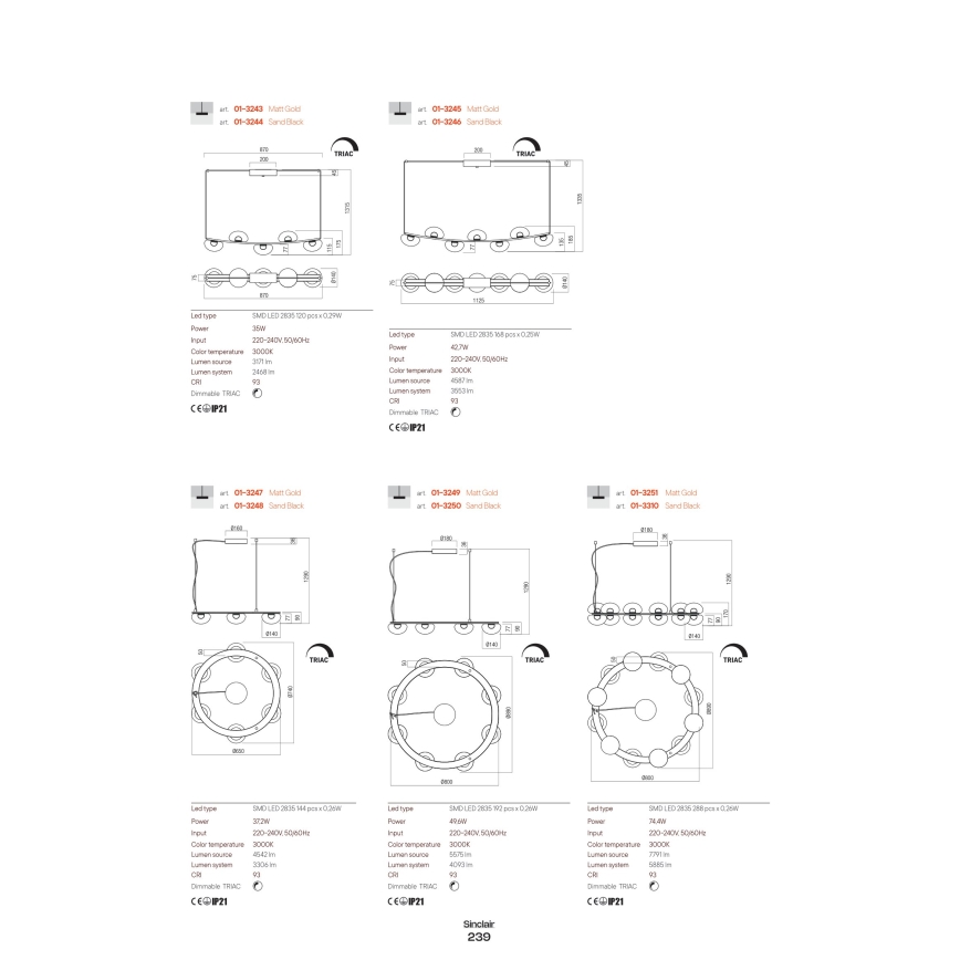 Redo 01-3242 - LED väggbelysning SINCLAIR LED/6,5W/230V CRI 93 IP21 svart