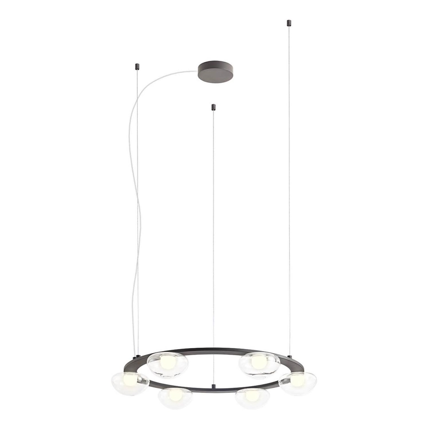 Redo 01-3248- LED ljusreglerad ljuskrona på textilsladd SINCLAIR LED/37,2W/230V CRI 93 IP21 svart