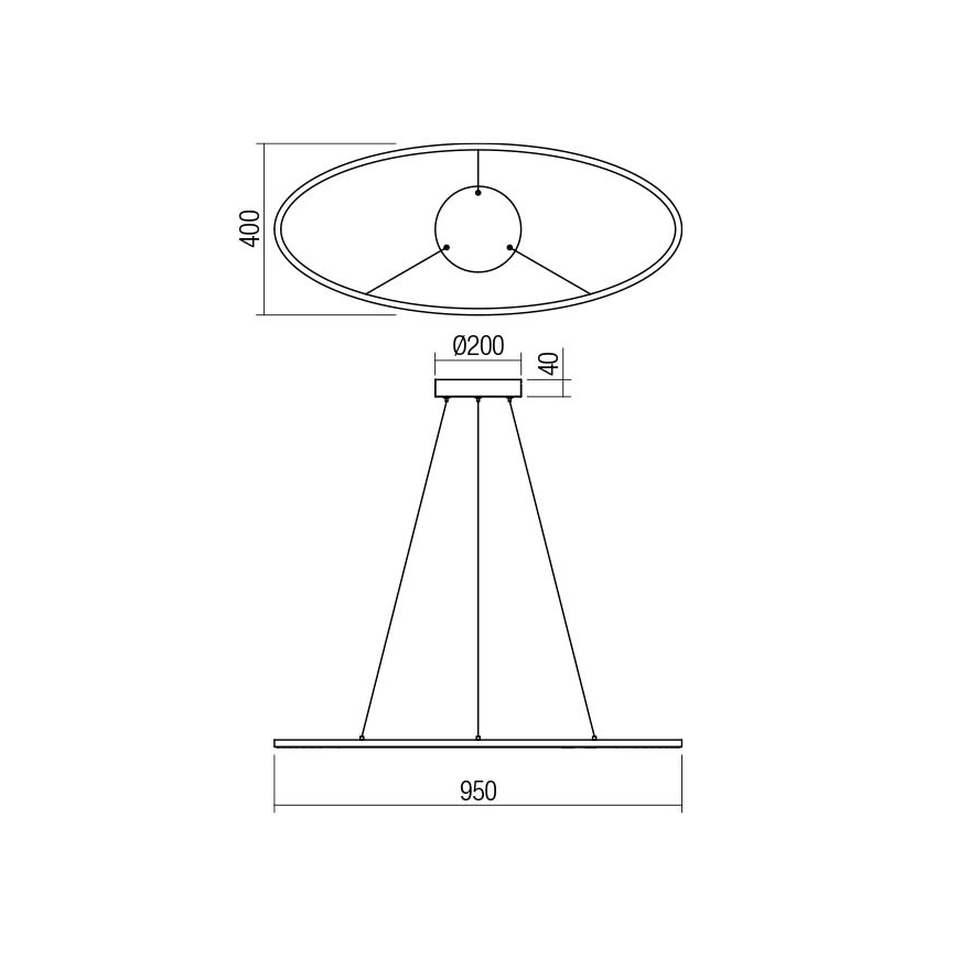 Redo 01-3338 - Dimmbar LED-pendel LEO LED/48W/230V 3000/4000K CRI 90 brons