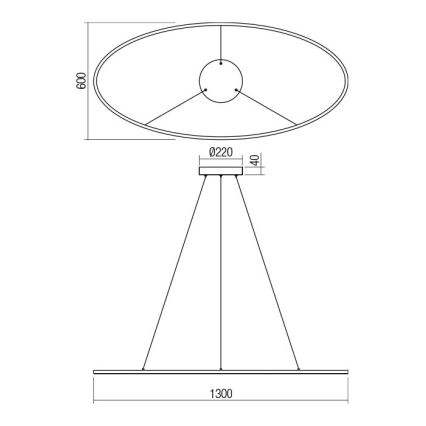 Redo 01-3341 - LED-dimbar pendellampa med vajer LEO LED/67W/230V 3000/4000K CRI 90 brons