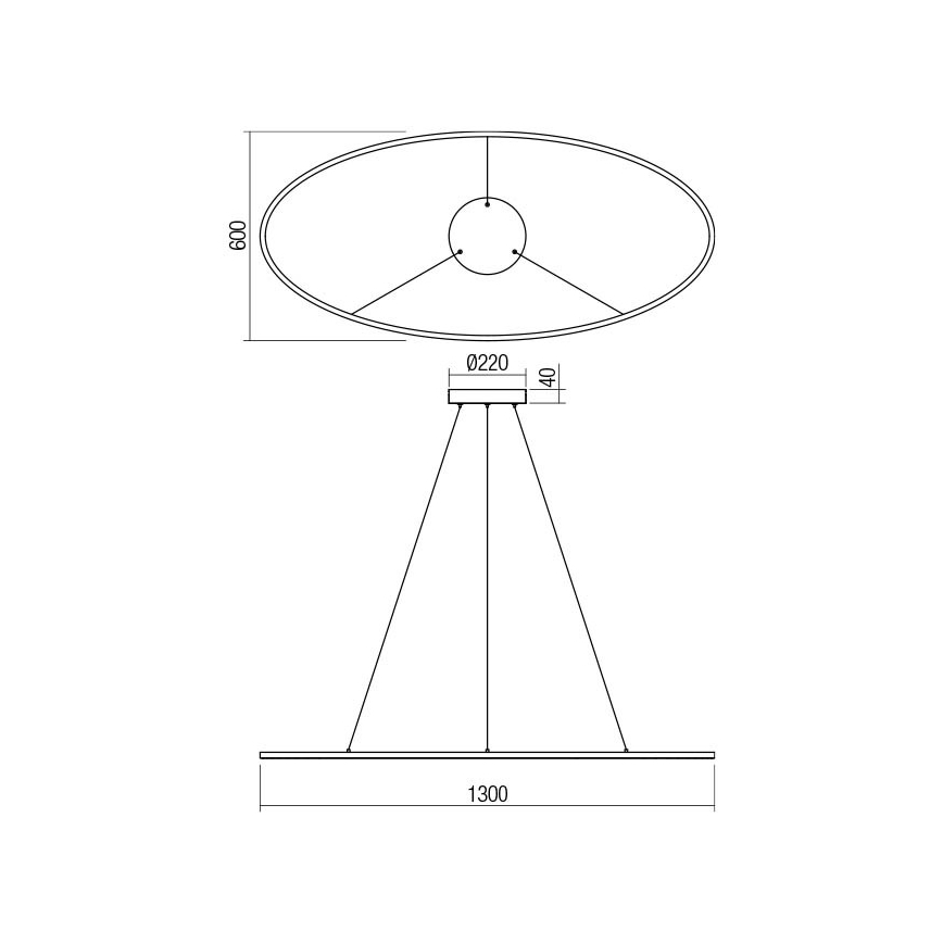 Redo 01-3341 - LED-dimbar pendellampa med vajer LEO LED/67W/230V 3000/4000K CRI 90 brons