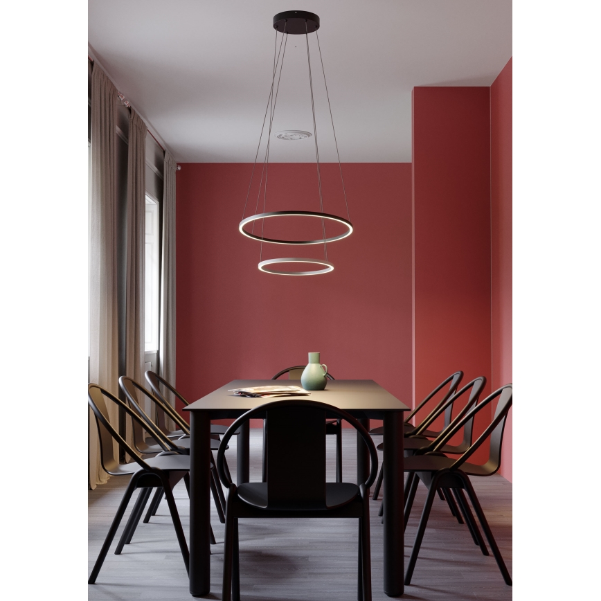 Redo 01-3343 - LED Dimmbar pendel på vajer LEO LED/115W/230V 3000/4000K CRI 90 svart