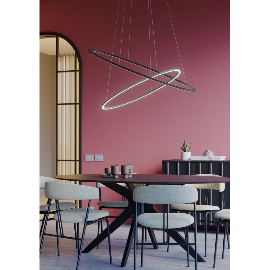 Redo 01-3343 - LED Dimmbar pendel på vajer LEO LED/115W/230V 3000/4000K CRI 90 svart