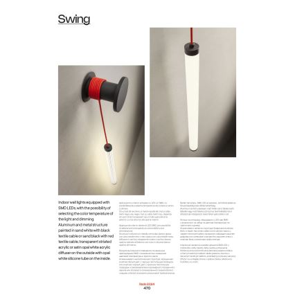 Redo 01-3363 - Dimmbar LED-vägglampa SWING LED/16W/230V 3000/4000K CRI 90 vit