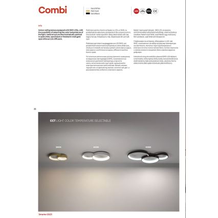 Redo 01-3375 - LED Dimbar taklampa COMBI LED/72W/230V 3000/4000/6000K CRI98 svart