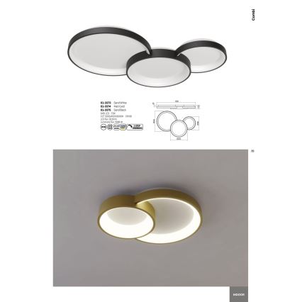 Redo 01-3375 - LED Dimbar taklampa COMBI LED/72W/230V 3000/4000/6000K CRI98 svart