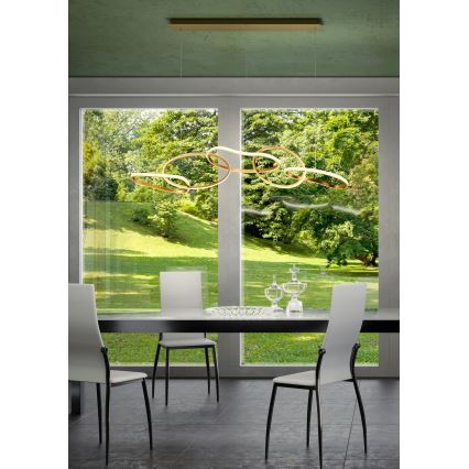 Redo 01-3392 - Dimmbar LED-pendellampa på kabel BIAS LED/120W/230V 3000/4500/6500K CRI 90 guld