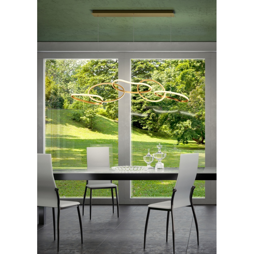 Redo 01-3392 - Dimmbar LED-pendellampa på kabel BIAS LED/120W/230V 3000/4500/6500K CRI 90 guld