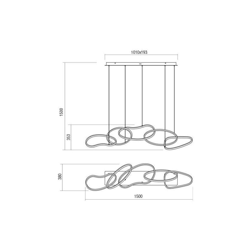 Redo 01-3392 - Dimmbar LED-pendellampa på kabel BIAS LED/120W/230V 3000/4500/6500K CRI 90 guld