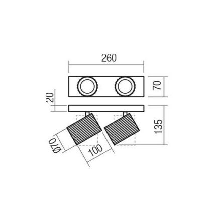 Redo 01-3403 - Spotlampa DELPHI 2xGU10/7W/230V svart