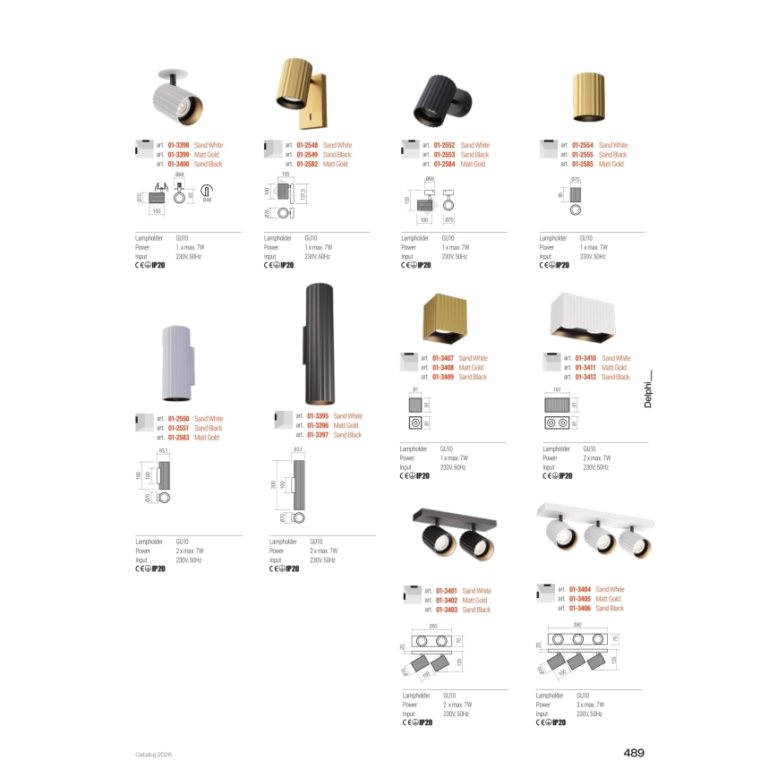 Redo 01-3409 - Spotlampa DELPHI 1xGU10/7W/230V svart