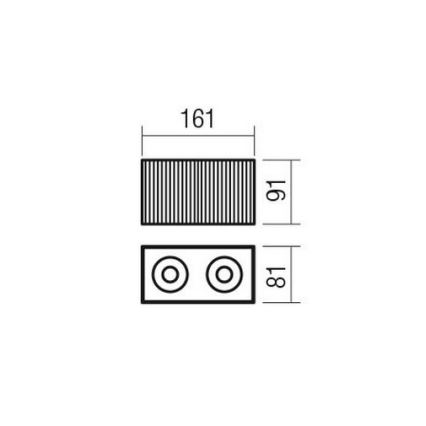 Redo 01-3410 - Takspot DELPHI 2xGU10/7W/230V 16,1x8,1 cm vit