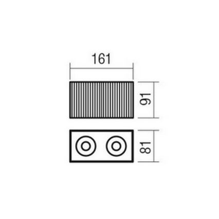 Redo 01-3412 - Spotlampa DELPHI 2xGU10/7W/230V 16,1x8,1 cm svart