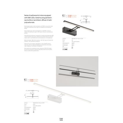Redo 01-3461 - LED tavelbelysning LINEAR LED/8W/230V 35 cm CRI 92 svart