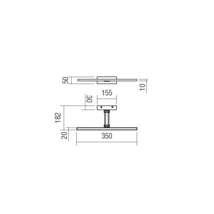 Redo 01-3461 - LED tavelbelysning LINEAR LED/8W/230V 35 cm CRI 92 svart