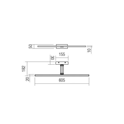 Redo 01-3463 - LED tavelbelysning LINEAR LED/8W/230V 60,5 cm CRI 92 svart