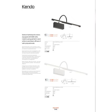 Redo 01-3467 - LED tavelbelysning KENDO LED/11W/230V 51,4 cm CRI 92 svart