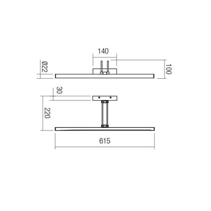 Redo 01-3471 - LED tavelbelysning IKON LED/16,4W/230V 61,5 cm CRI 92 svart