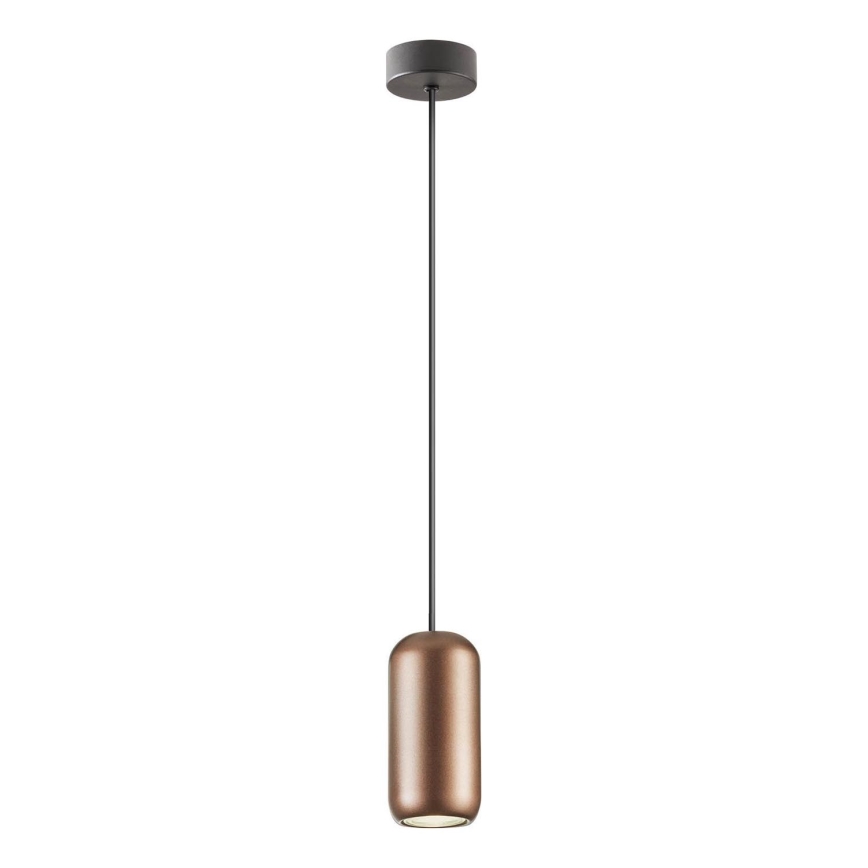 Redo 01-3476 - Ljuskrona med textilsladd BOOM 1xGU10/10W/230V diameter 7,6 cm brun