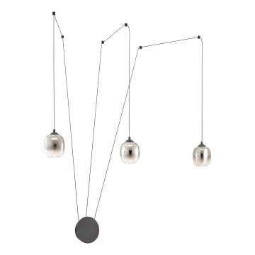 Redo 01-3485 - Dimbar LED-vägglampa KHADI 3xLED/5,5W/230V CRI 90 Ø 12 cm svart/rökfärgad