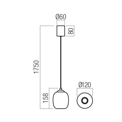 Redo 01-3486 - LED-pendel på vajer KHADI LED/6W/230V CRI 90 Ø 12 cm svart/rökfärgad