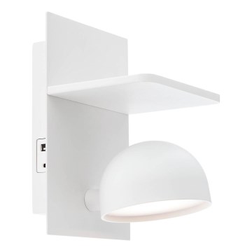 Redo 01-3491 - LED väggspotlight SEIBI LED/7W/230V USB CRI 90 vit