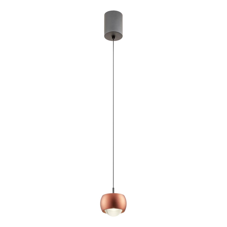 Redo 01-3548 - LED ljuskrona med textilsladd AVES LED/12W/230V diameter 9,6 cm CRI 90 koppar