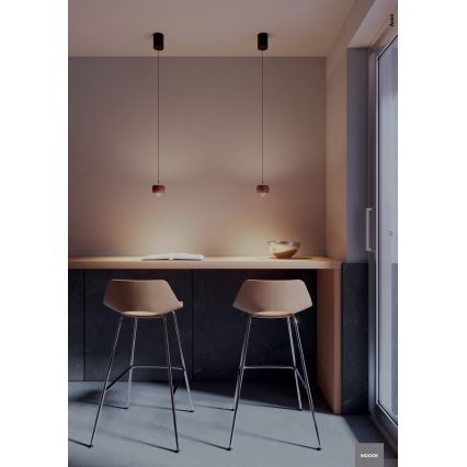 Redo 01-3548 - LED ljuskrona med textilsladd AVES LED/12W/230V diameter 9,6 cm CRI 90 koppar