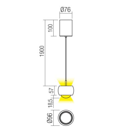 Redo 01-3548 - LED ljuskrona med textilsladd AVES LED/12W/230V diameter 9,6 cm CRI 90 koppar