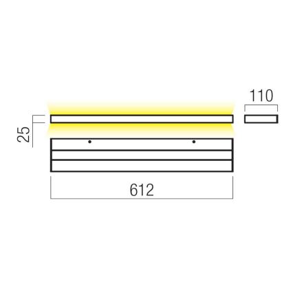 Redo 01-3555 - LED väggbelysning SEED LED/30W/230V svart