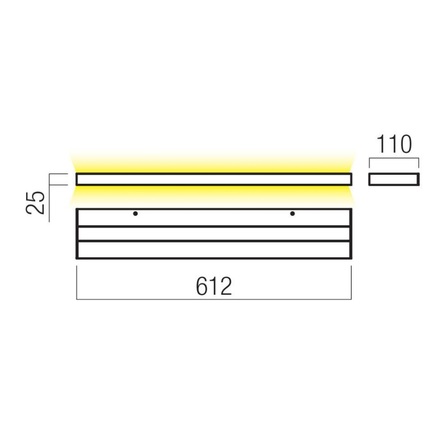 Redo 01-3555 - LED väggbelysning SEED LED/30W/230V svart