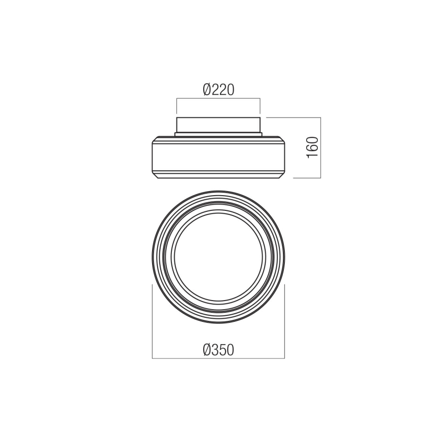 Redo 01-3589 - LED taklampa SOLERA LED/24W/230V diameter 35 cm CRI 93 3000/4000K grå