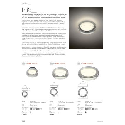 Redo 01-3590 - LED taklampa SOLERA LED/36W/230V diameter 45 cm CRI 93 3000/4000K grå