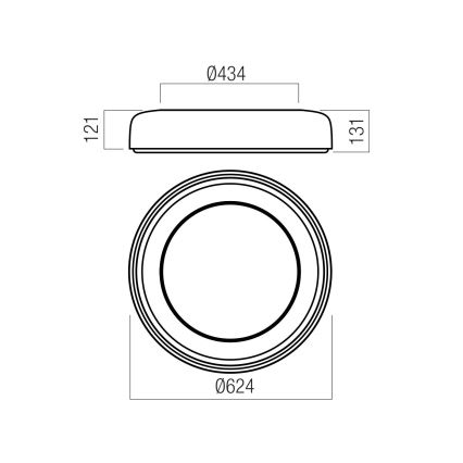 Redo 01-3723 - LED-takarmatur DIP-LED/40W/230V 2700/3000/4000/5000/6500K CRI 90 Ø 62,4 cm beige