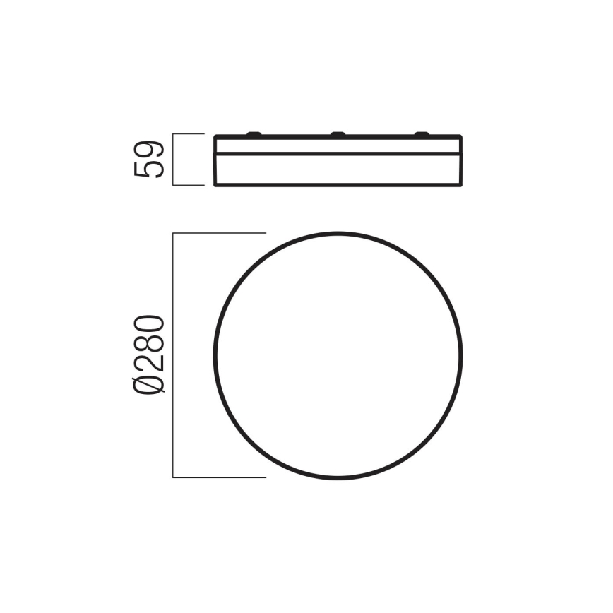 Redo 01-3728 - LED taklampa för badrum FRISBI LED/18W/230V diameter 28 cm CRI 90 3000/4000K IP44 skinande krom