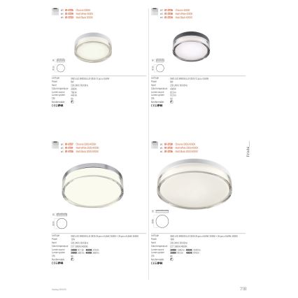 Redo 01-3729 - LED taklampa för badrum FRISBI LED/8W/230V diameter 15 cm CRI 90 IP44 vit