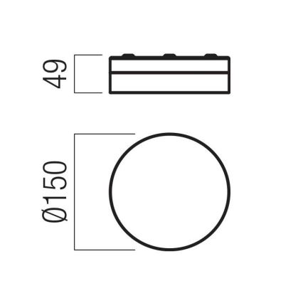 Redo 01-3733 - LED taklampa för badrum FRISBI LED/8W/230V diameter 15 cm CRI 90 IP44 svart