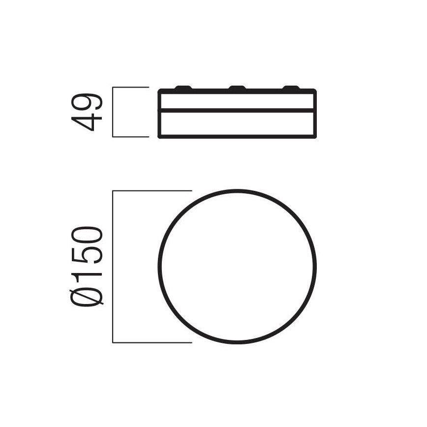 Redo 01-3733 - LED taklampa för badrum FRISBI LED/8W/230V diameter 15 cm CRI 90 IP44 svart