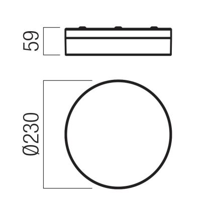 Redo 01-3735 - LED taklampa för badrum FRISBI LED/12W/230V diameter 23 cm CRI 90 3000/4000K IP44 svart